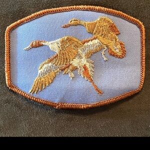 Golden Tan Flying Ducks Patch with Detailed Feather Patterns